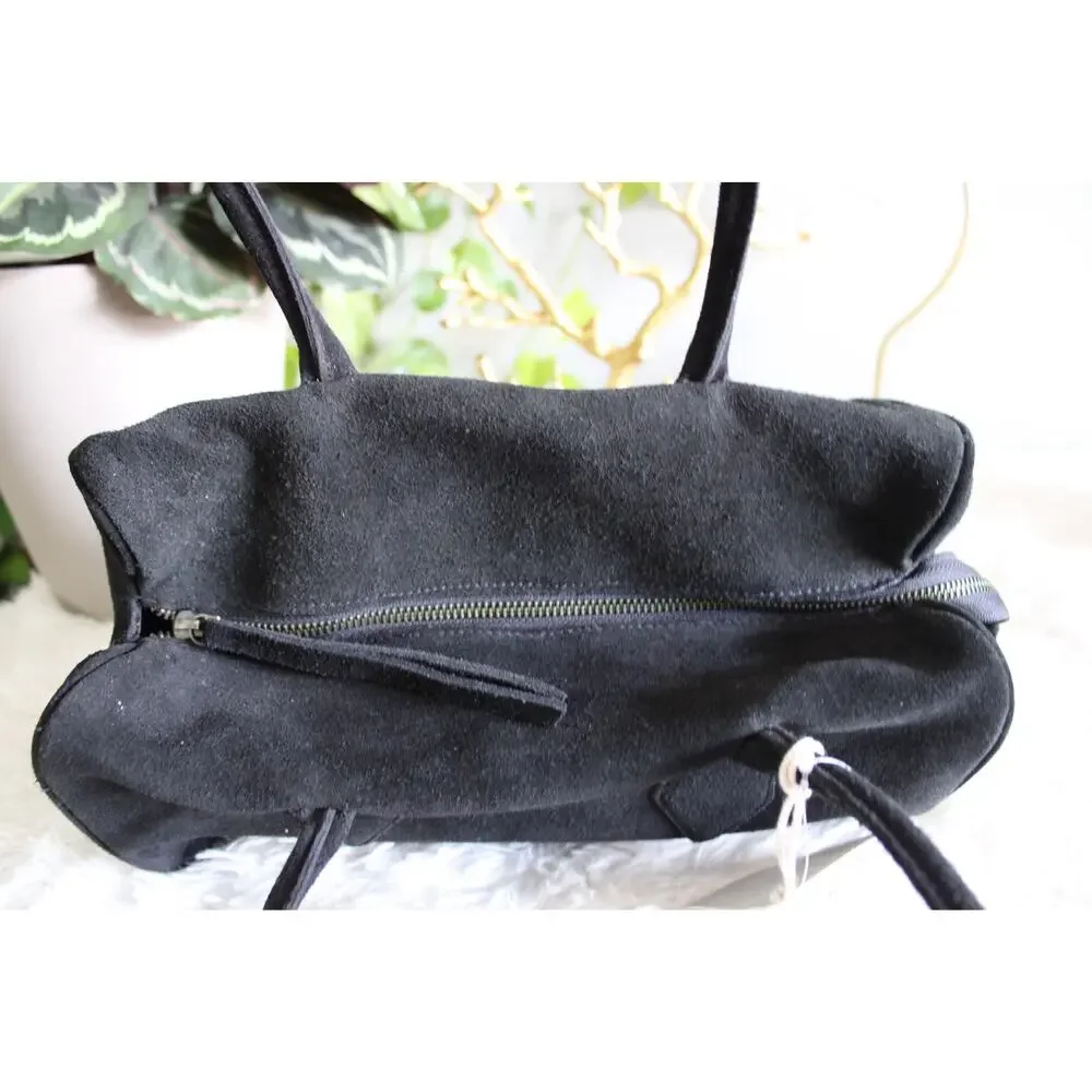 Free People Black Soft Structured Bowling Bag Tote NWT MSRP $78